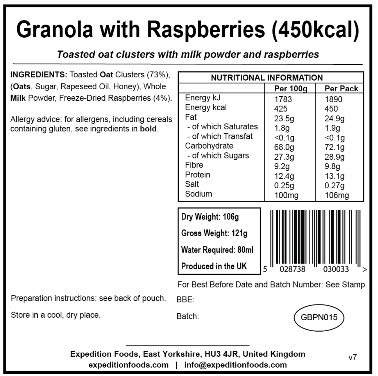 Granola with Raspberries