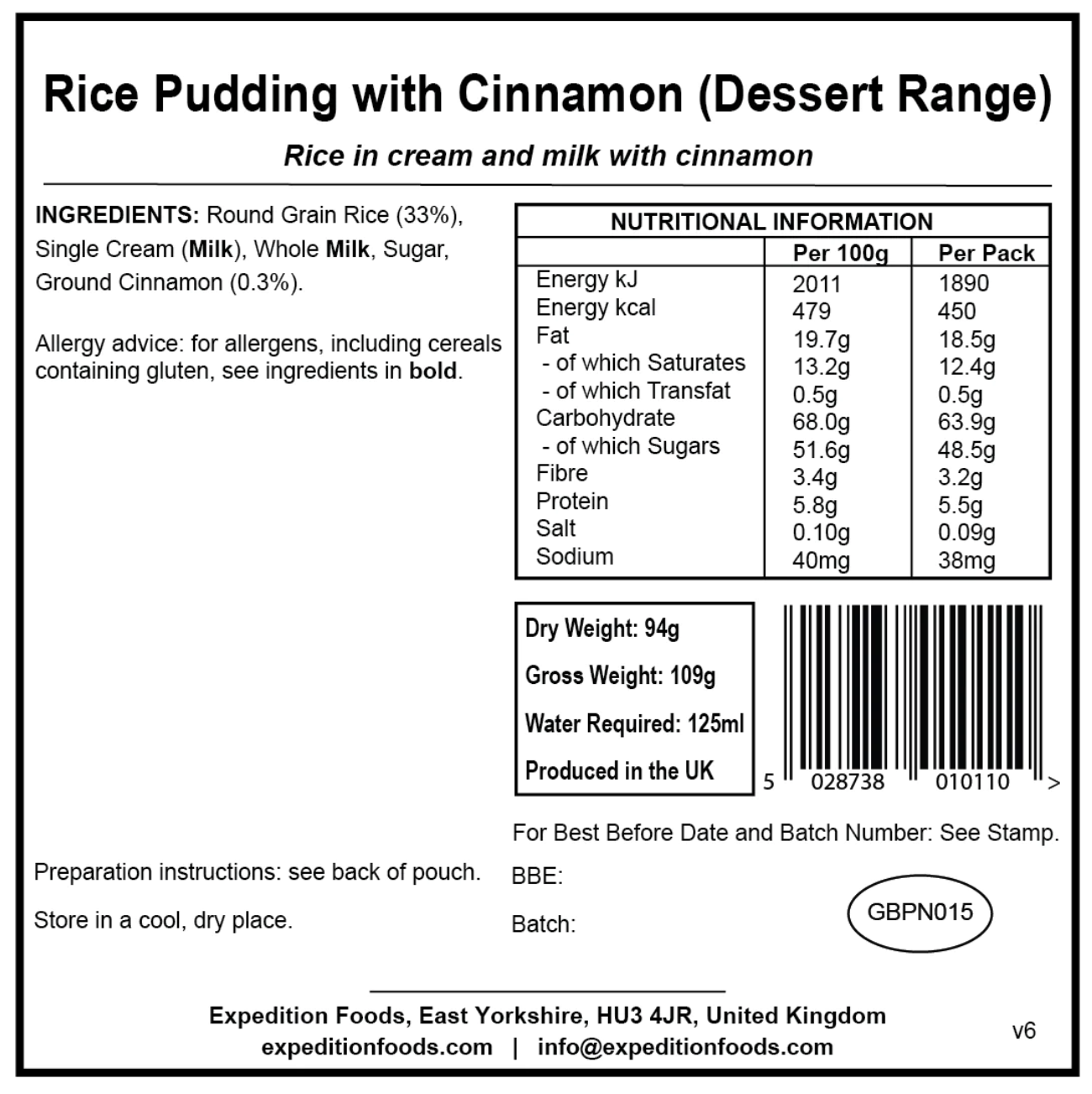 Rice Pudding with Cinnamon